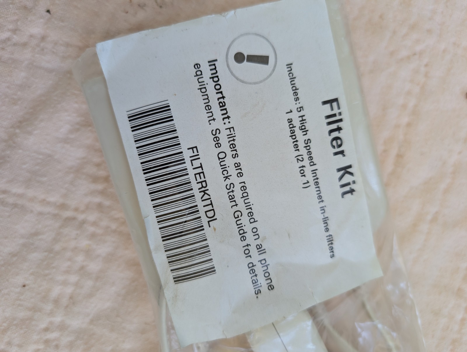 NIP 5 Suttle Phone High Speed Internet In Line Filters Kit FILTPACK
