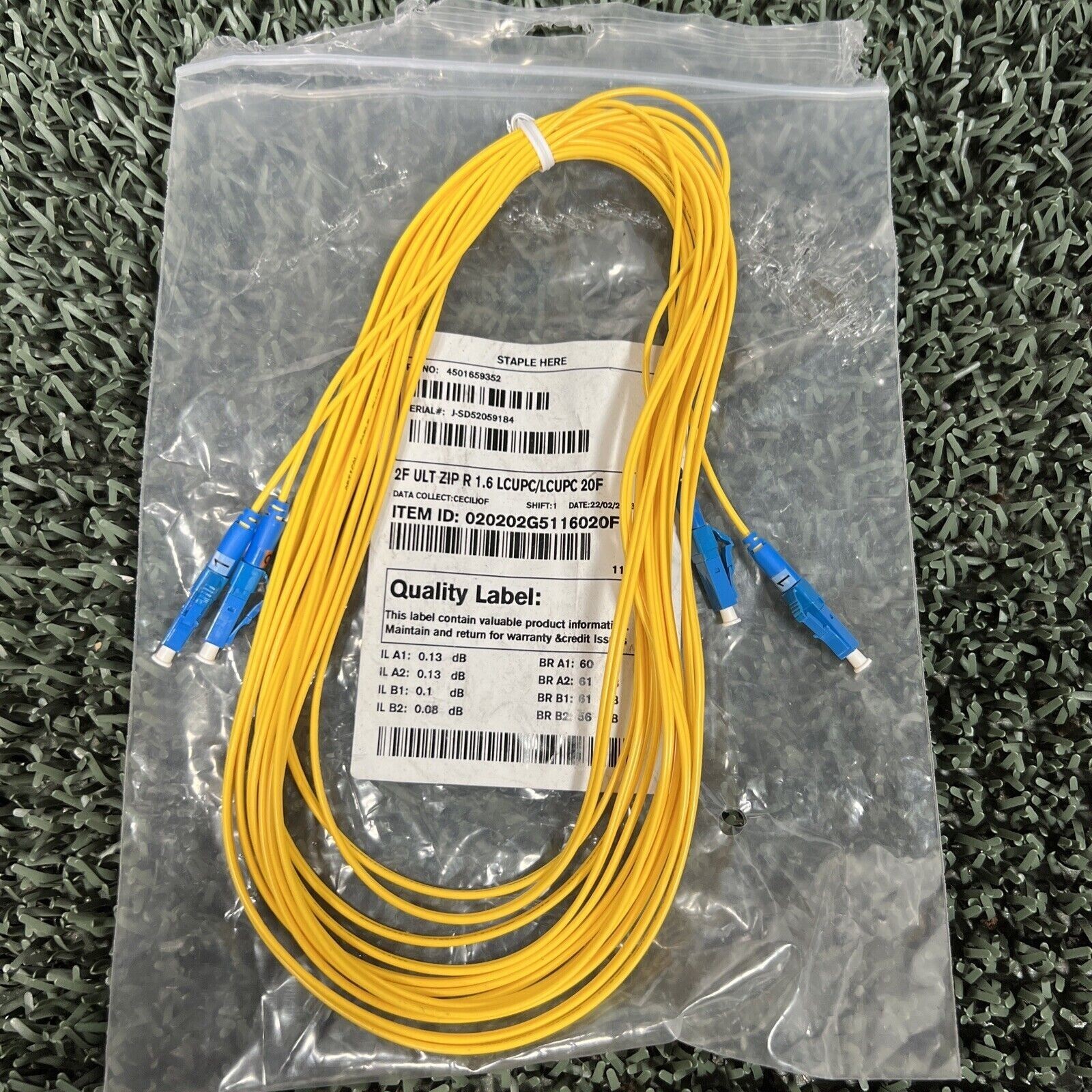 Corning 2F ULT ZIP R 1.6 SCUPC/SCUPC 15F Single Mode Patch Cords (#106)