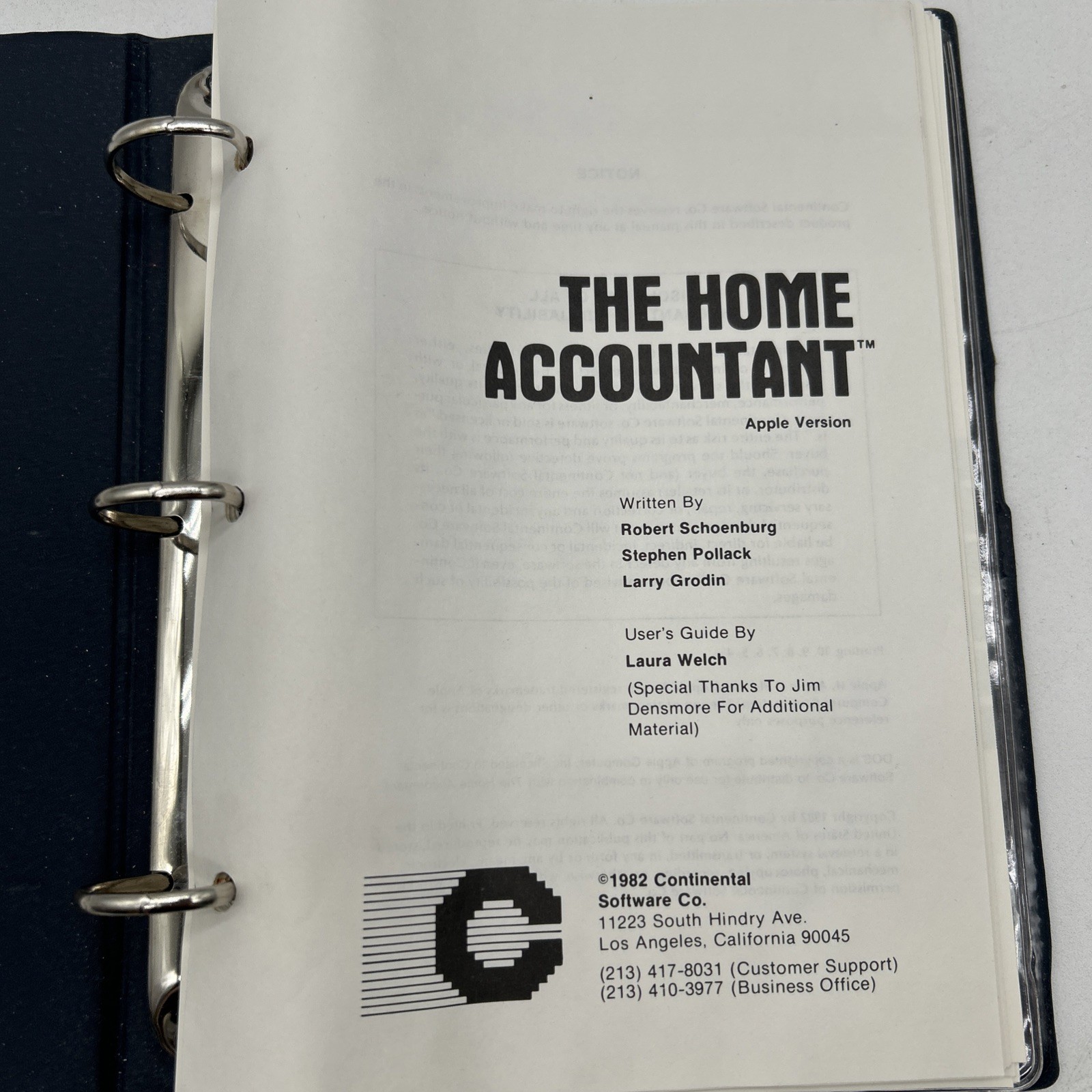 Continental Software The Home Accountant 1982 Continental Software Co Apple