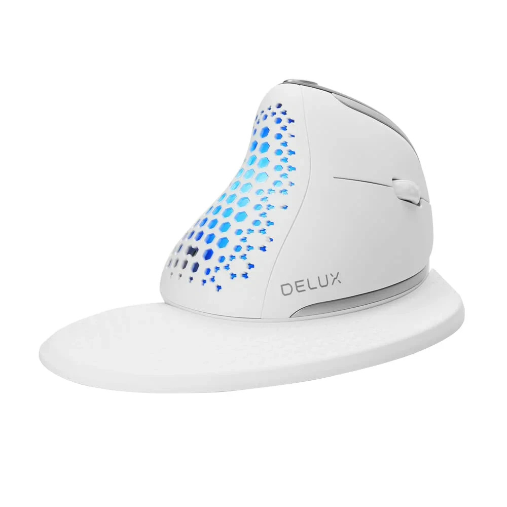 DELUX Seeker Ergonomic Vertical Wireless Mouse with OLED Screen (M618XSD)