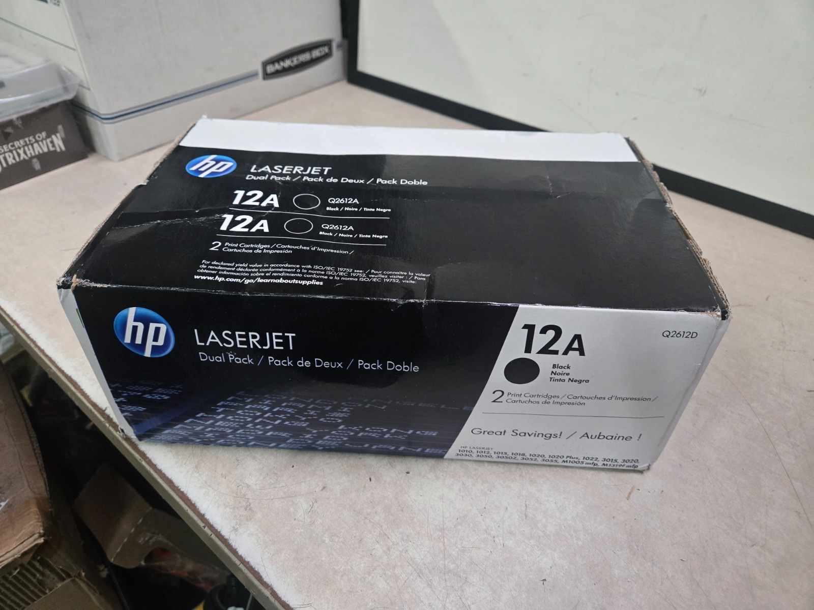 PACK OF 2 HP LaserJet 12A Black Toner (Q2612D) SEALED