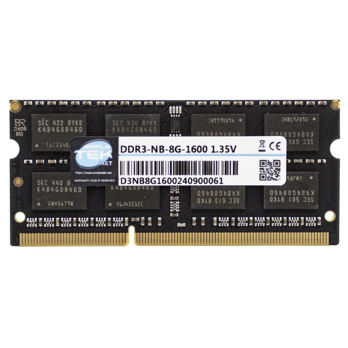 Memory Module 8GB DDR3L 1600MHz 1.35V SODIMM Bank Computer Notebook AIO