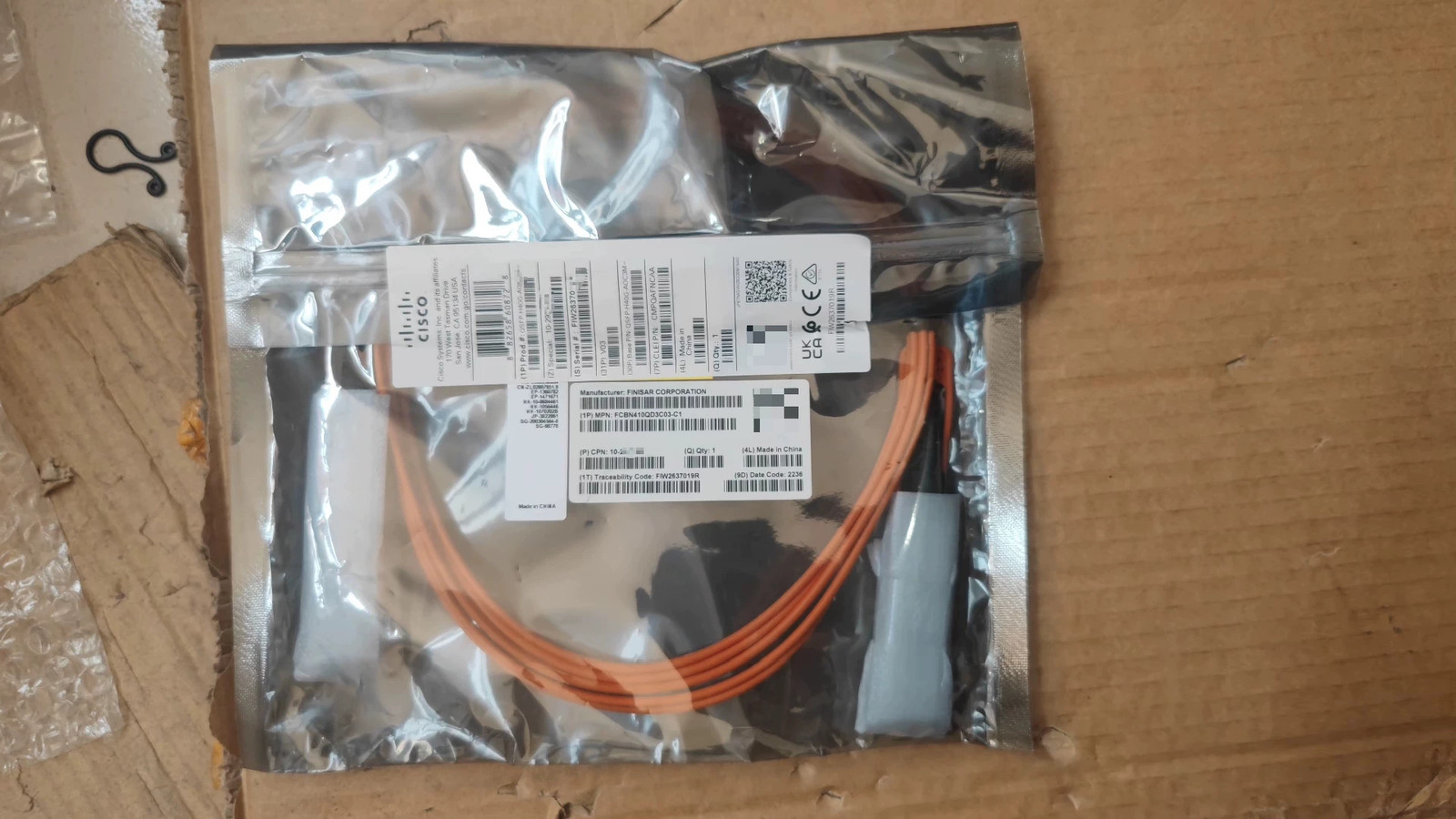 CISCO QSFP-H40G-AOC5M active optical cable 5M 10-2929-03