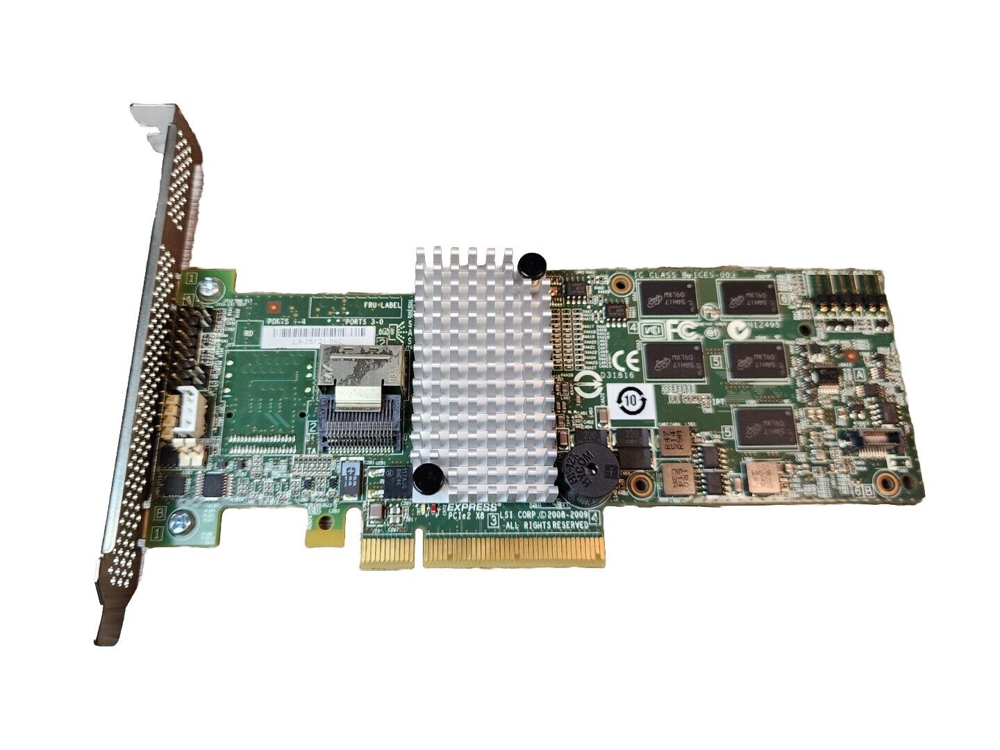 LSI Express MegaRAID SAS L3-25121-86C RAID Controller Card inc Battery PCIe2 X8