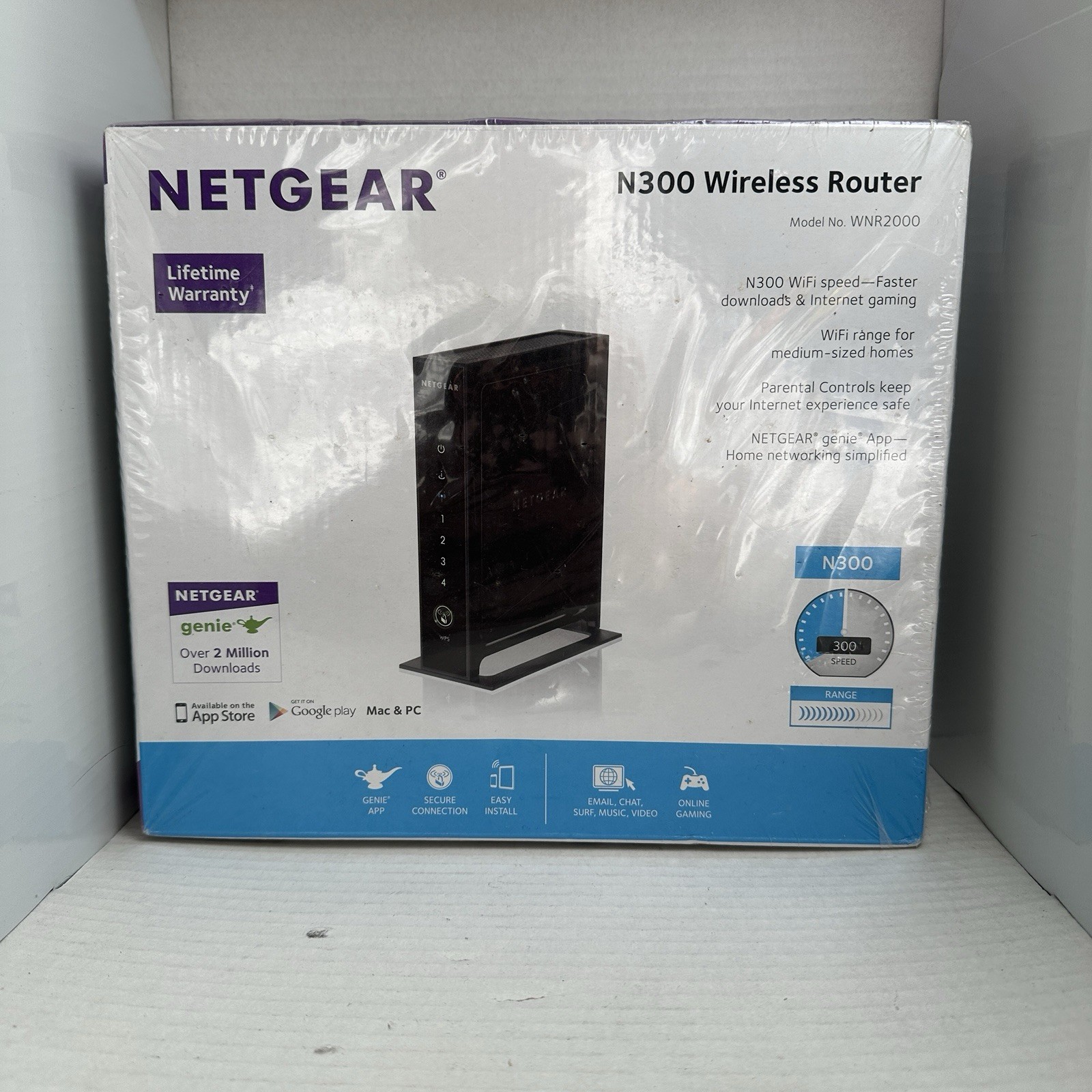 NETGEAR N300 Wireless Router Model WNR2000 New Sealed - Fast Home WiFi & Gaming