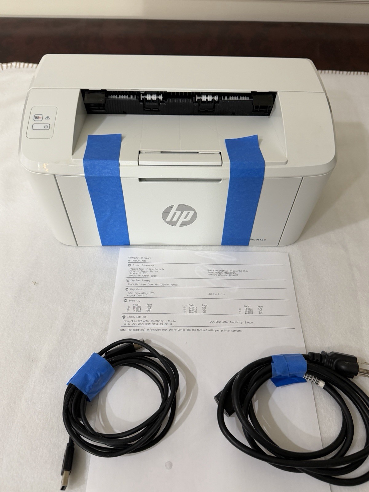 HP LaserJet Pro M15a Mono Laser Printer 100% HP OEM Toner Low 1353 Print Count🔥