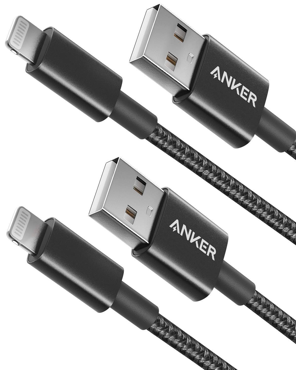 Anker USB A to Lightning Cable, MFi-Certified (2-Pack, 3.3 feet * 2, Black