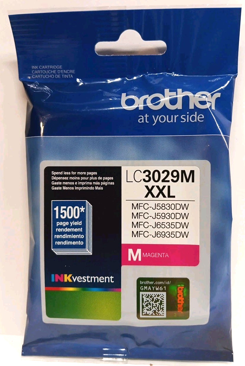 Brother Genuine LC3029M Magenta Extra High Yield Ink Cartridge Exp 10/2023