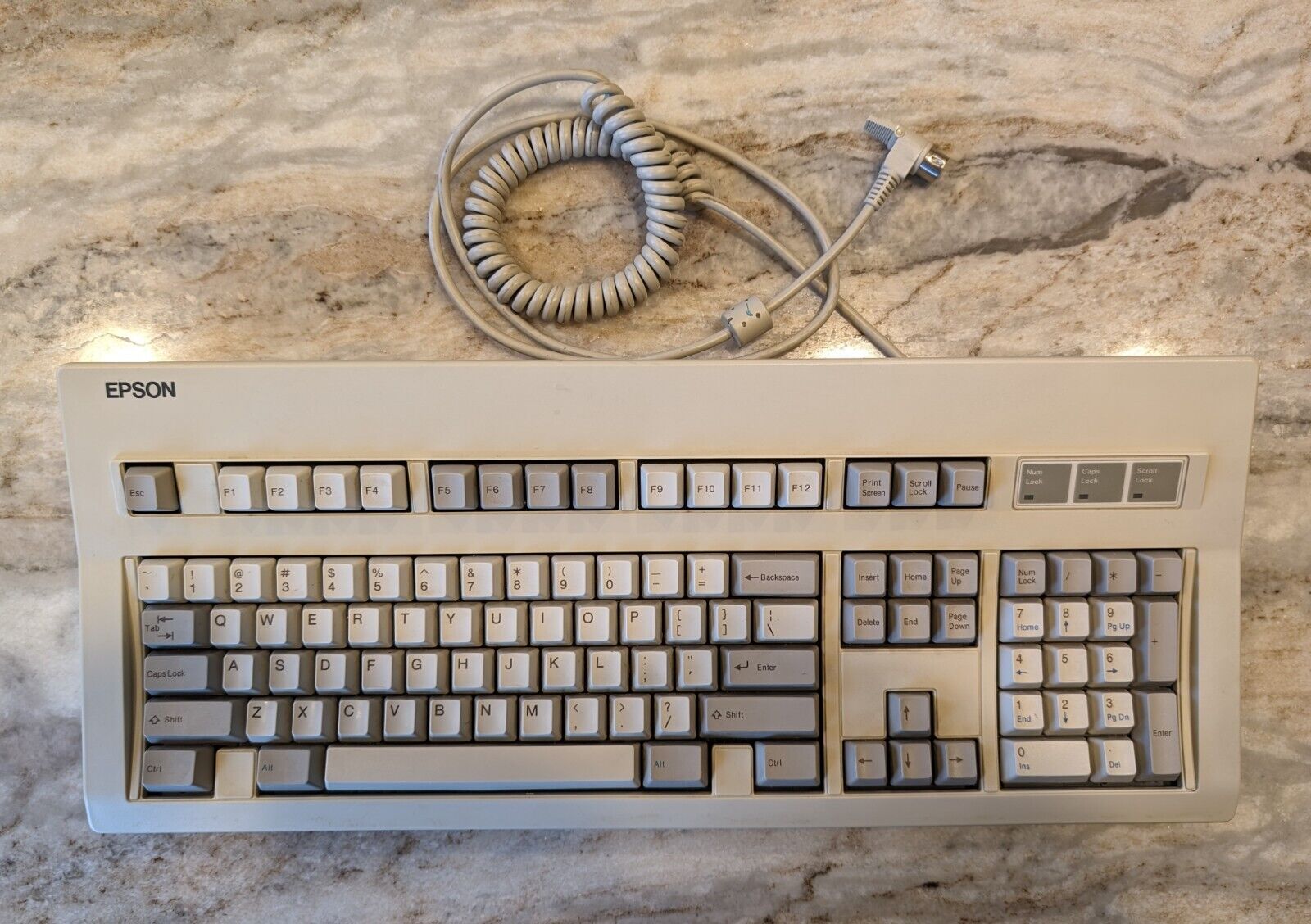 TESTED Vintage Epson Q203A Mechanical Computer Keyboard