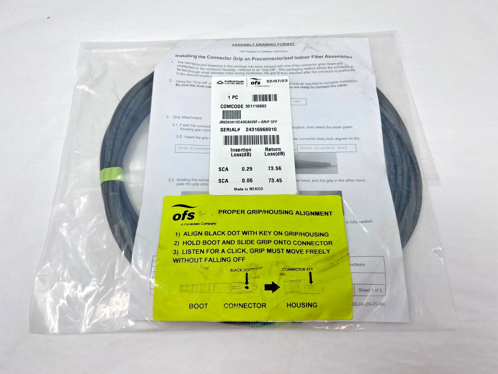 OFS FITEL INC CABLE IN/OUTDOOR 4.8MM SCA TO SCA 25' JR5DK001SCASCA025F- Grip Off