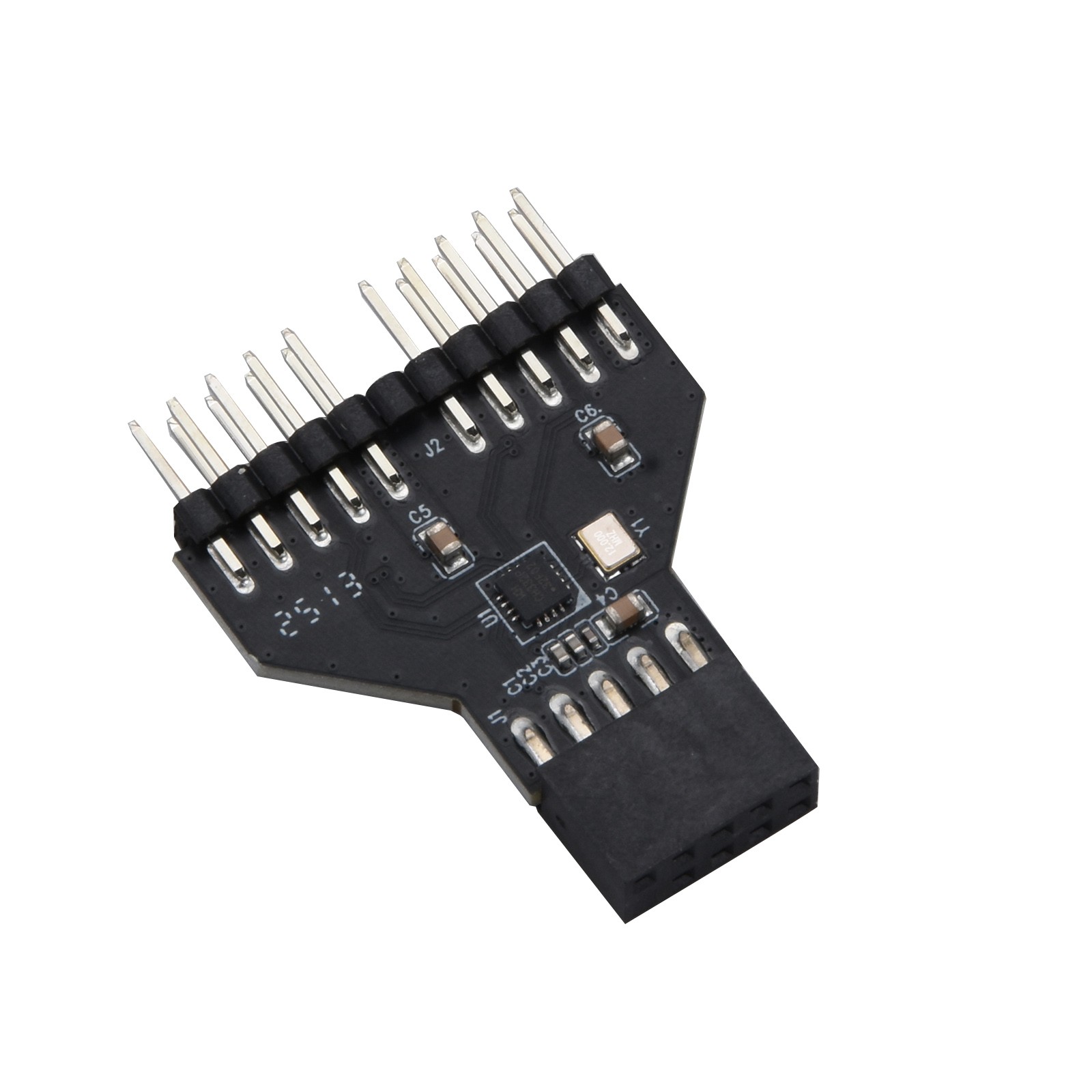 USB2.0 9Pin Header Splitter Mainboard 1 To 2 Extension Adapter USB HUB Connector