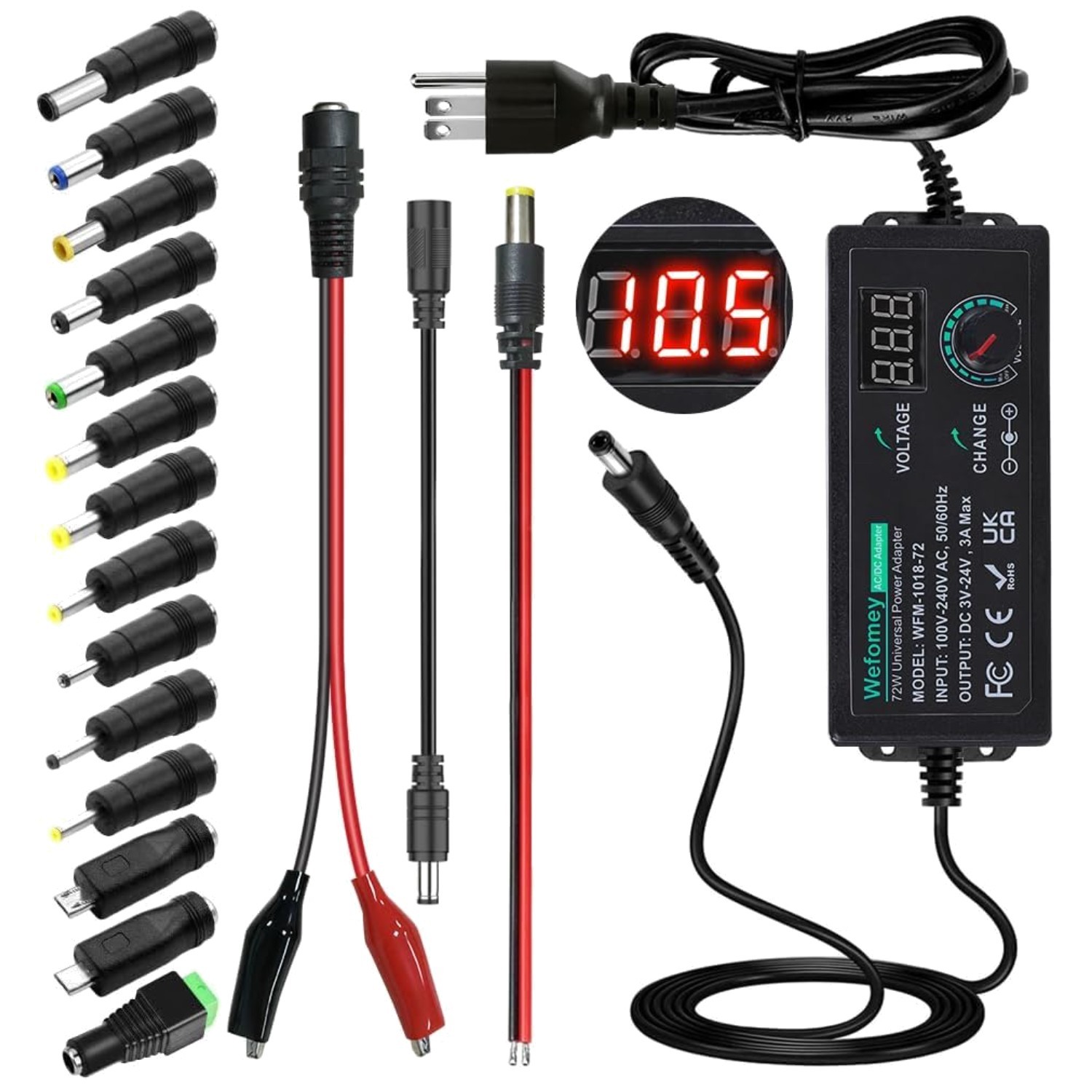 Universal 3-24V 3A Power Supply with Polarity Converter