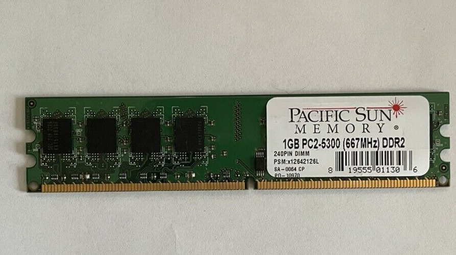 Pacific Sun 1GB PC2-5300 667MHZ DDR2 240-PIN RAM Memory
