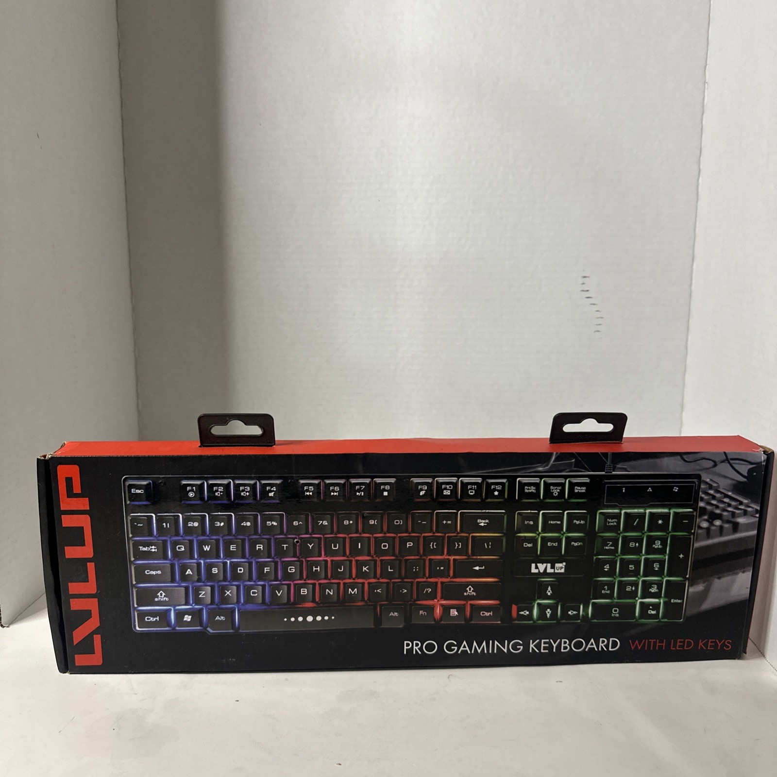LVLUP Pro Gaming Keyboard with Rainbow LED Backlit Keys - Multimedia Buttons