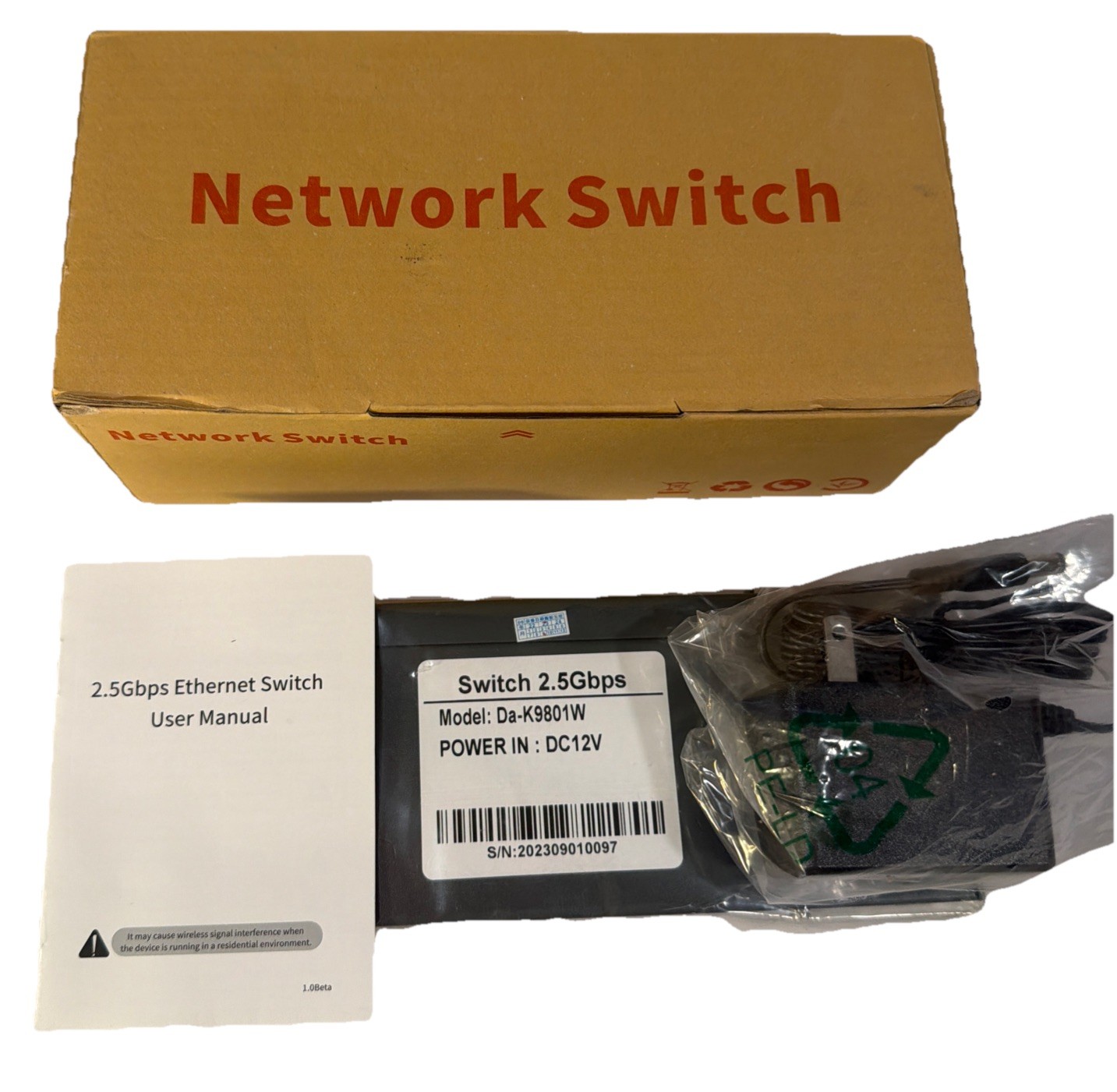 Davuaz 2.5G Non PoE Switch 8 Ports New Black Model Da-K9801W