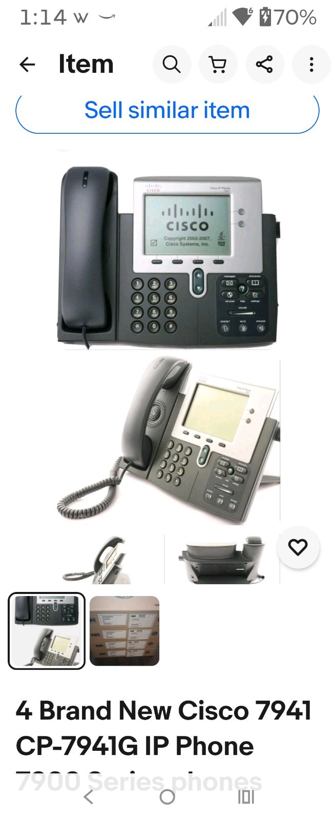 Cisco 7941G Gigabit Unified Business IP Phone CP-7941G