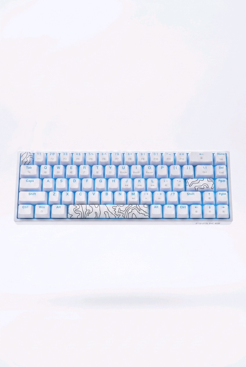 TMKB T63SE Mechanical Keyboard Custom Themed Technology Gaming White Blue Light 