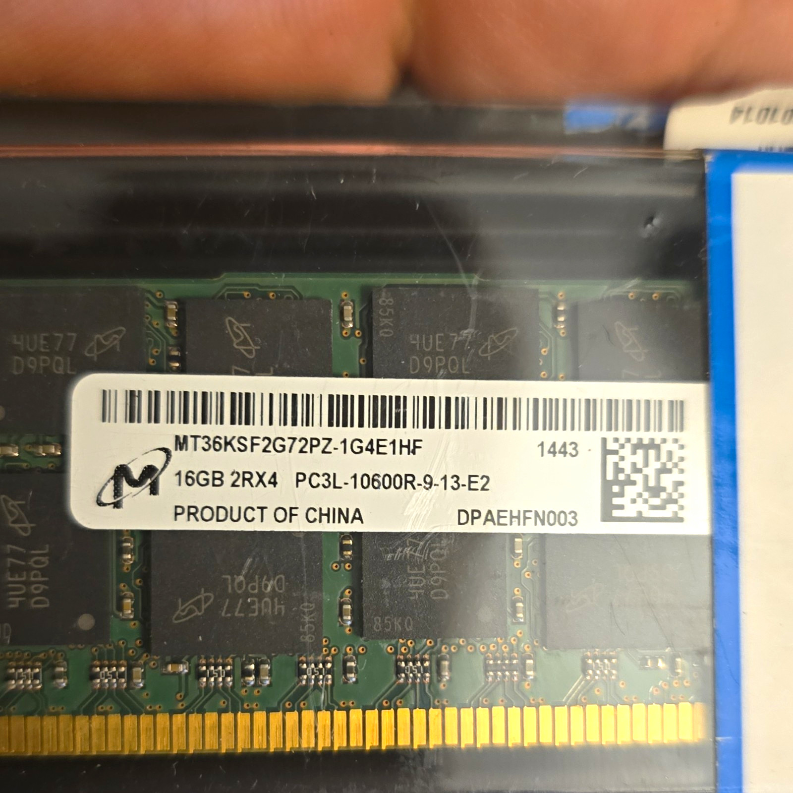 Micron 32GB (2x16GB) DDR3L PC3L-10600R ECC Reg RDIMM 240-Pin MT36K