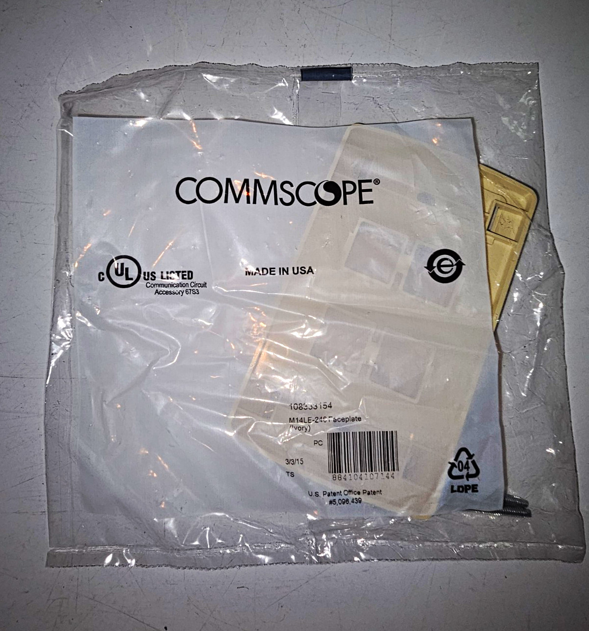 CommScope M14LE-24C Compatible Ivory Faceplate Wall Plate MPN 108333154 15 count