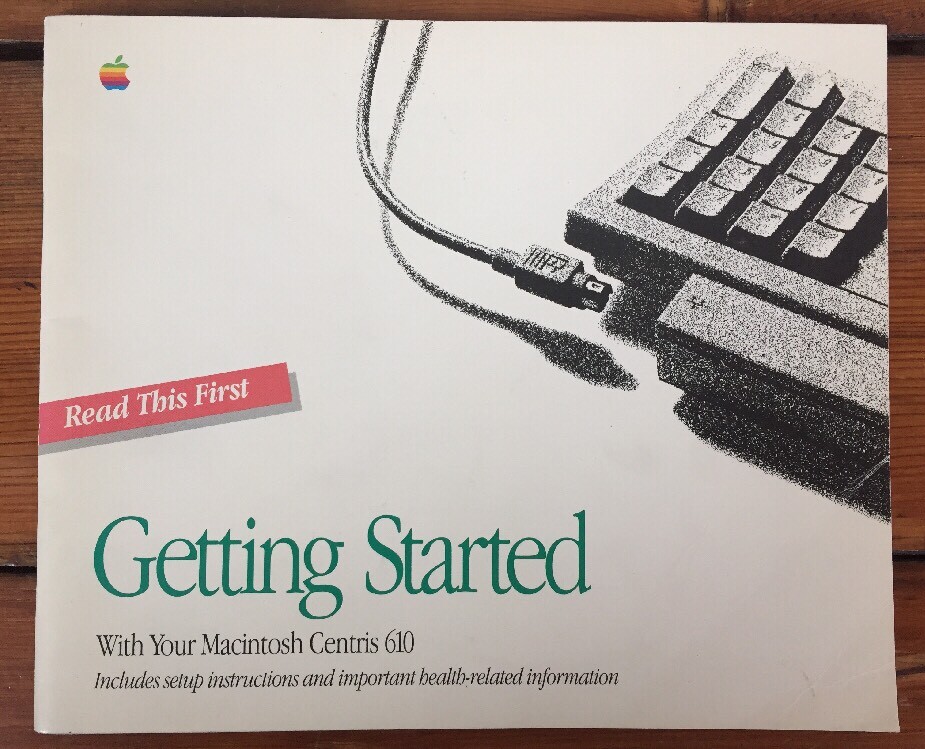Vtg 1992 Apple Computer Mac Macintosh Centris 610 Owner User Set Up Guide Manual