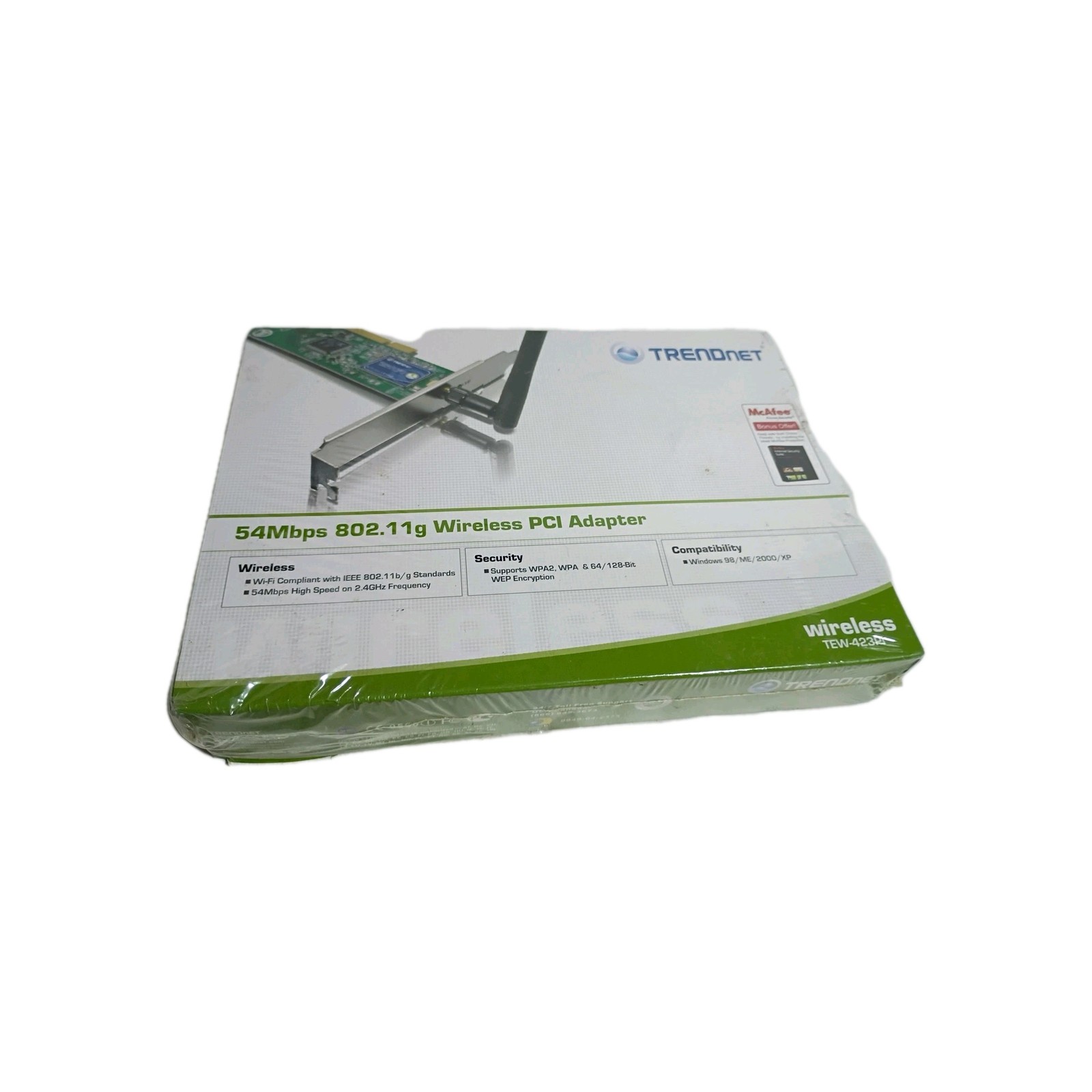 TRENDnet TEW-423PI 54Mbps 802.11g Wireless PCI Adapter Sealed