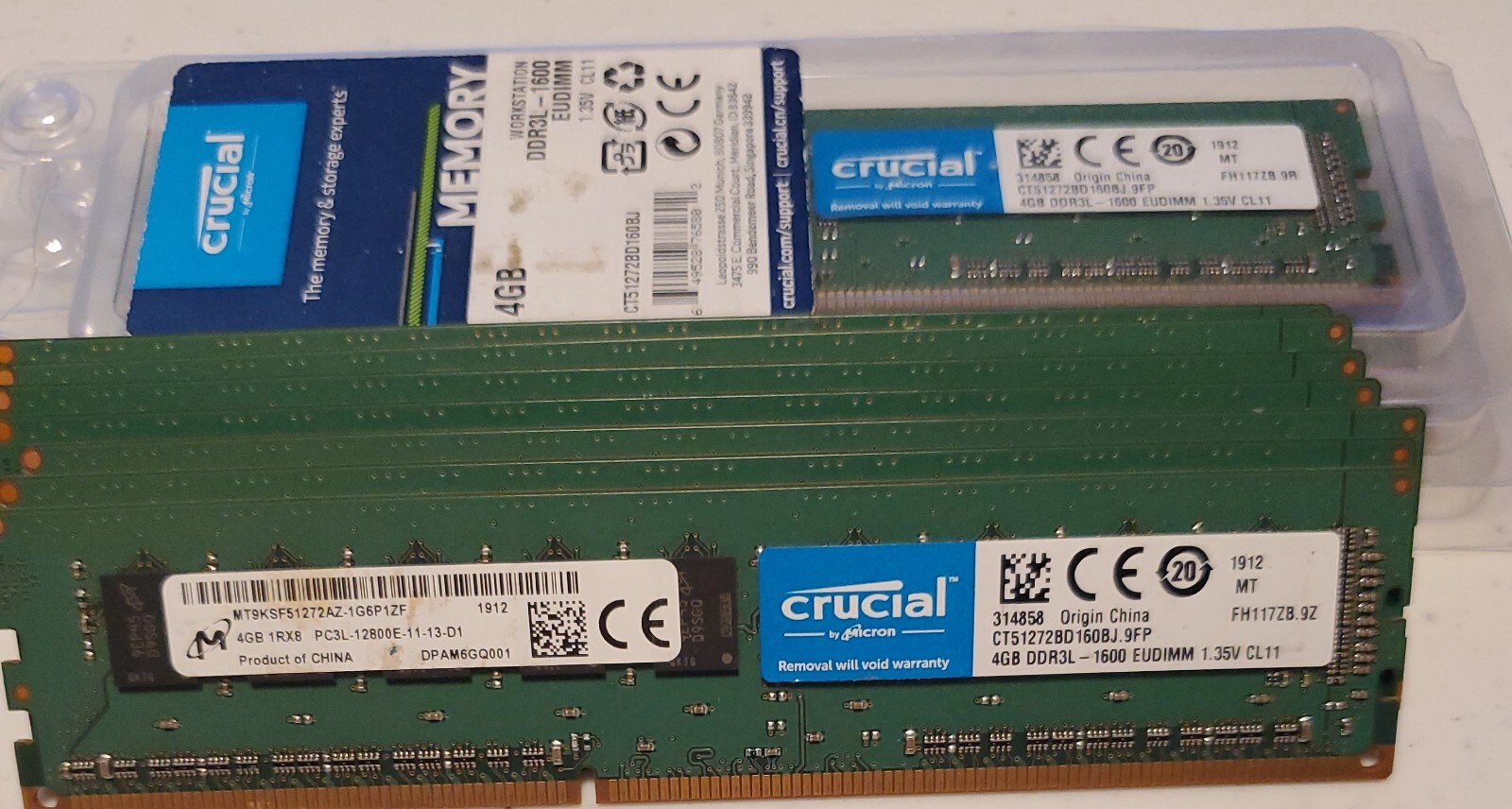 MICRON 4GB 1RX8 PC3L-12800E-11-13-D1 MT9KSF51272AZ-1G6P1ZF CRUCIAL CT51272BD160B