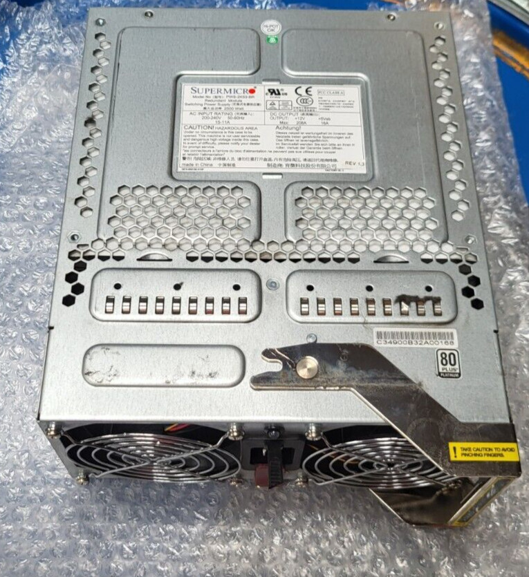 Supermicro PWS-2K53-BR 2500Watt 200-240V Redundant Module Switching Power Supply