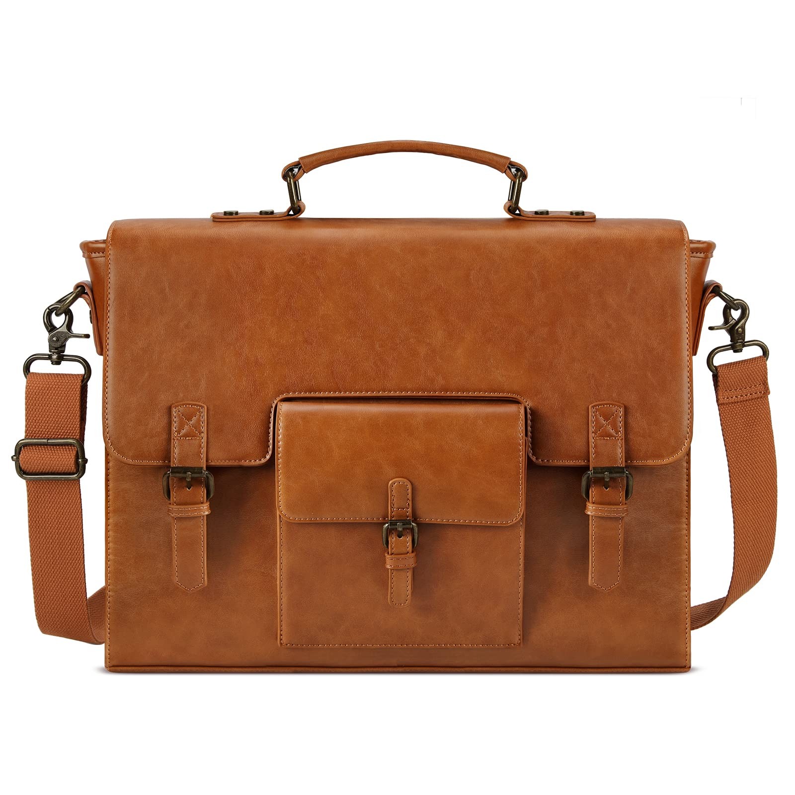 Leather Messenger Bag for Men 15.6 Inch Waterproof Vintage Leather Laptop Bri...