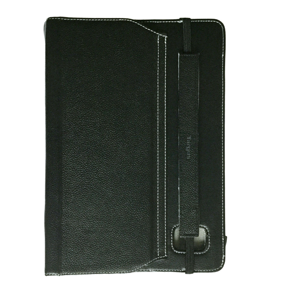 Targus Tablet Case 10 in Leather Flip Case Stand Black With Closing Strap