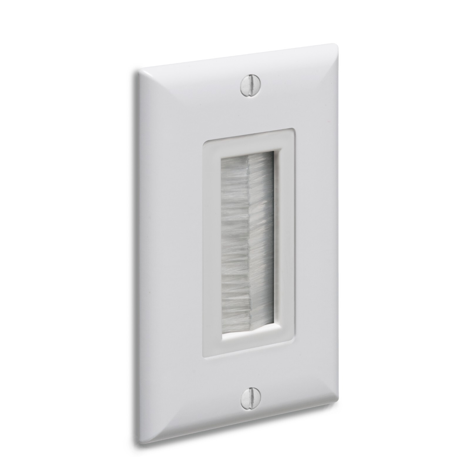 Arlington CED135WP Low Voltage Single Gang Cable Brush Style Faceplate - 5 Pack