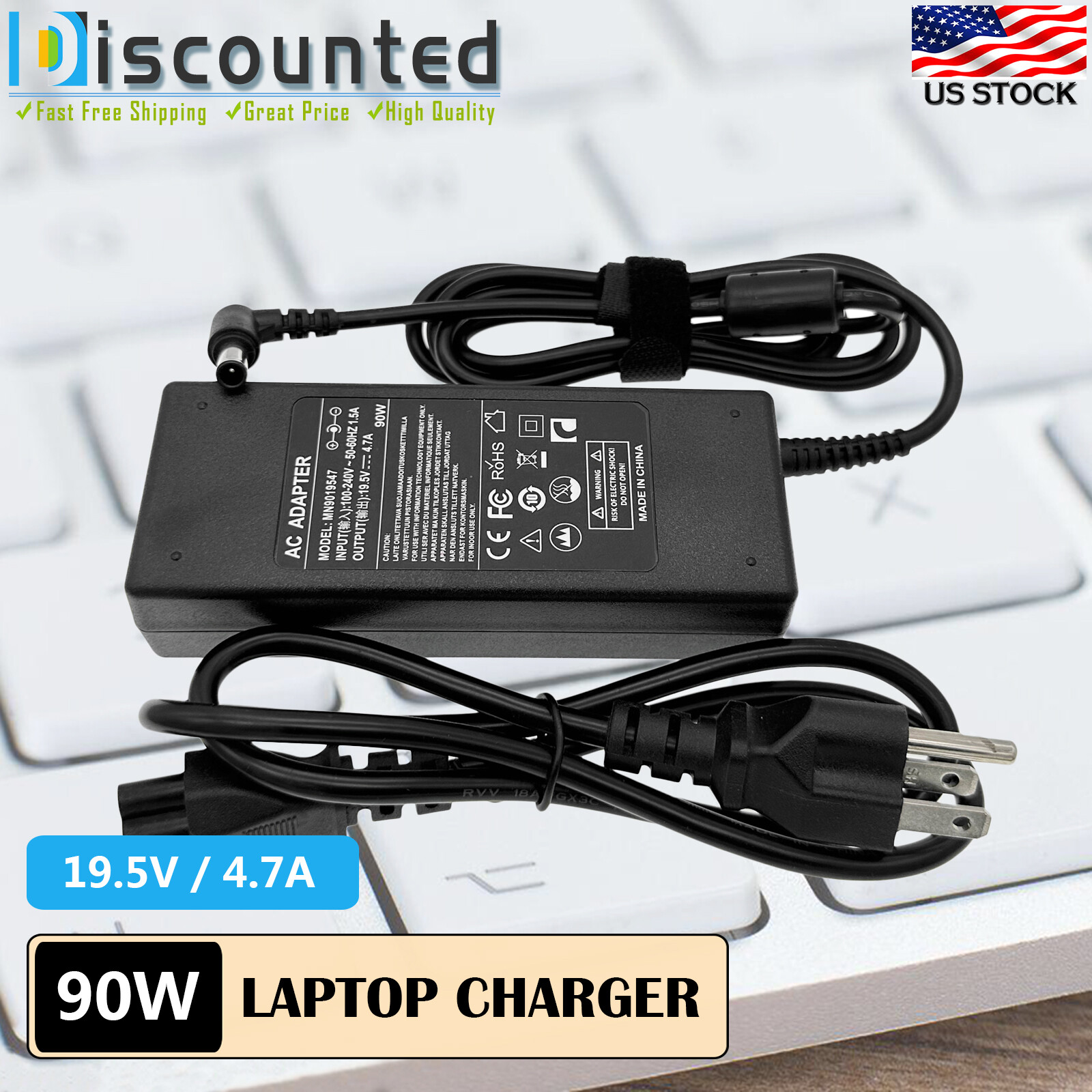 AC Adapter For LG 27" GL83A 27GL83A-B LED Gaming Monitor Charger Power Cord