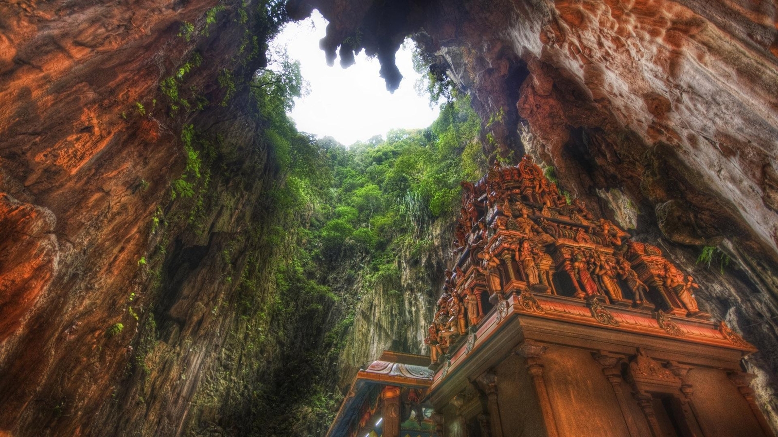 Landscape nature architecture trees rocks malaysia cave Custom Gaming Mat Desk