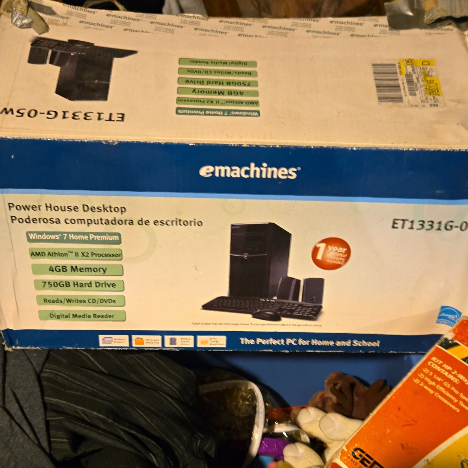 eMachines ET1331G-05w Tower Desktop AMD Athlon II X2 4GB RAM 750GB HDD