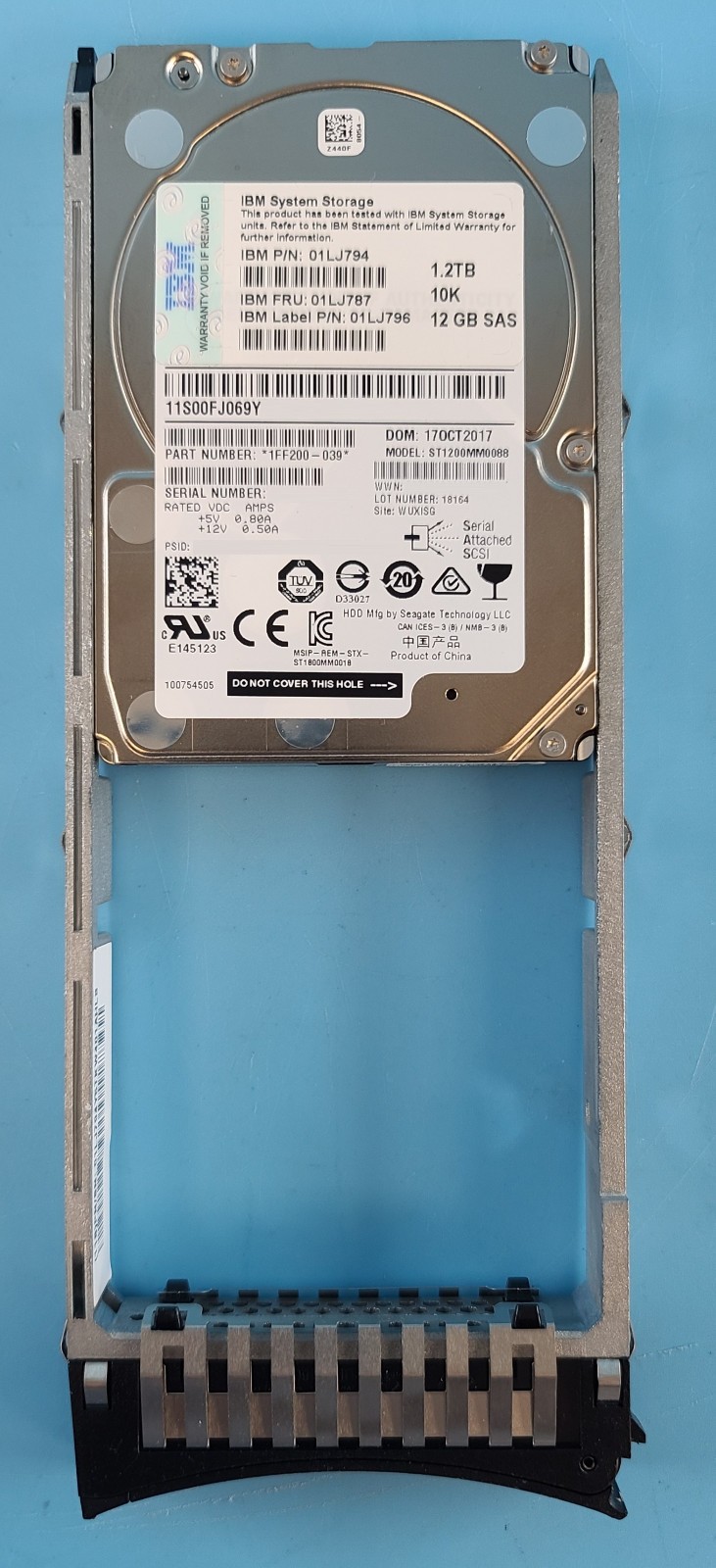 IBM 01LJ787 Seagate ST1200MM0088 HDD 2.5” 1.2TB SAS-3 12.0 Gbps 10k 128MB 15mm