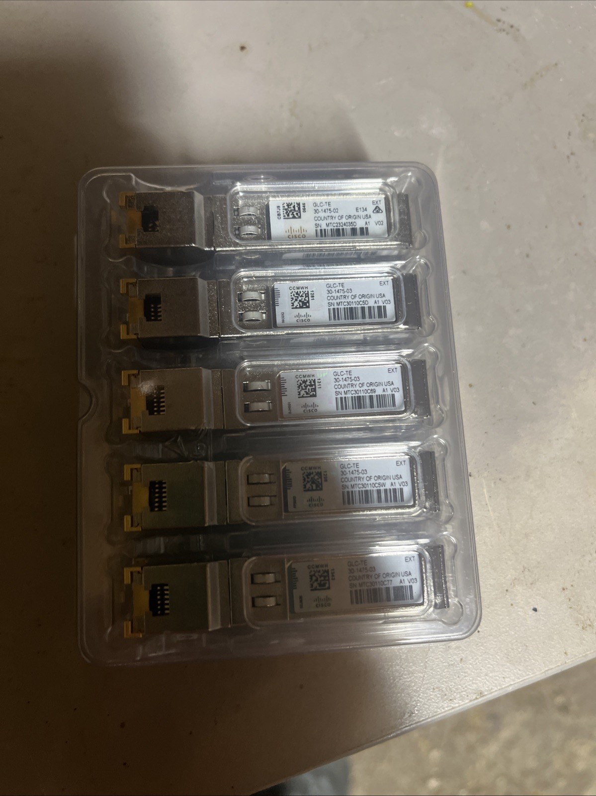 Cisco GLC-TE 30-1475-03 Transceivers with Hologram