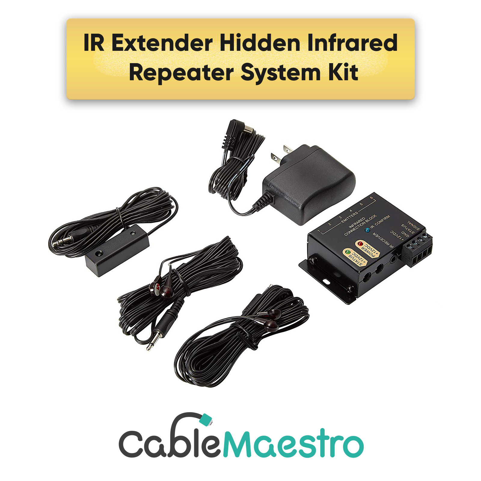 IR Extender Hidden Infrared Repeater System Kit Home Theater Connection Block