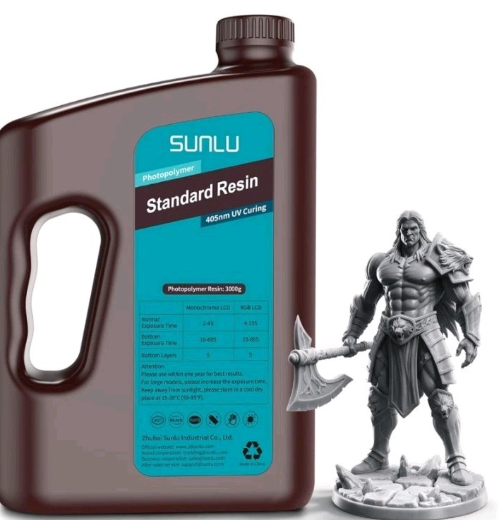 SUNLU 3kg Standard 3D Printer Resin Plus Fast Curing Photopolymer ForLCD/DLP/SLA