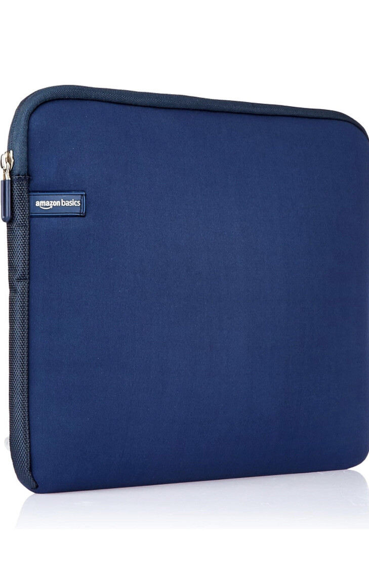 15.6-Inch Laptop Sleeve Protective Case with Zipper - Navy Blue, Amazon Basics