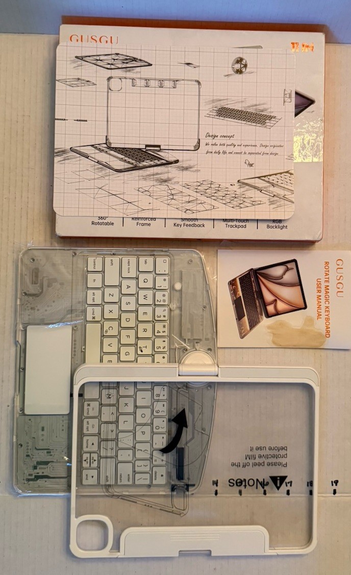 Rotating Keyboard with Transparent Case