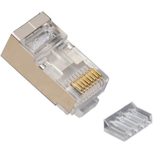 Platinum Tools 106205 RJ45 Cat6 Round-Solid 3-Prong Shielded Connector, 100 pc