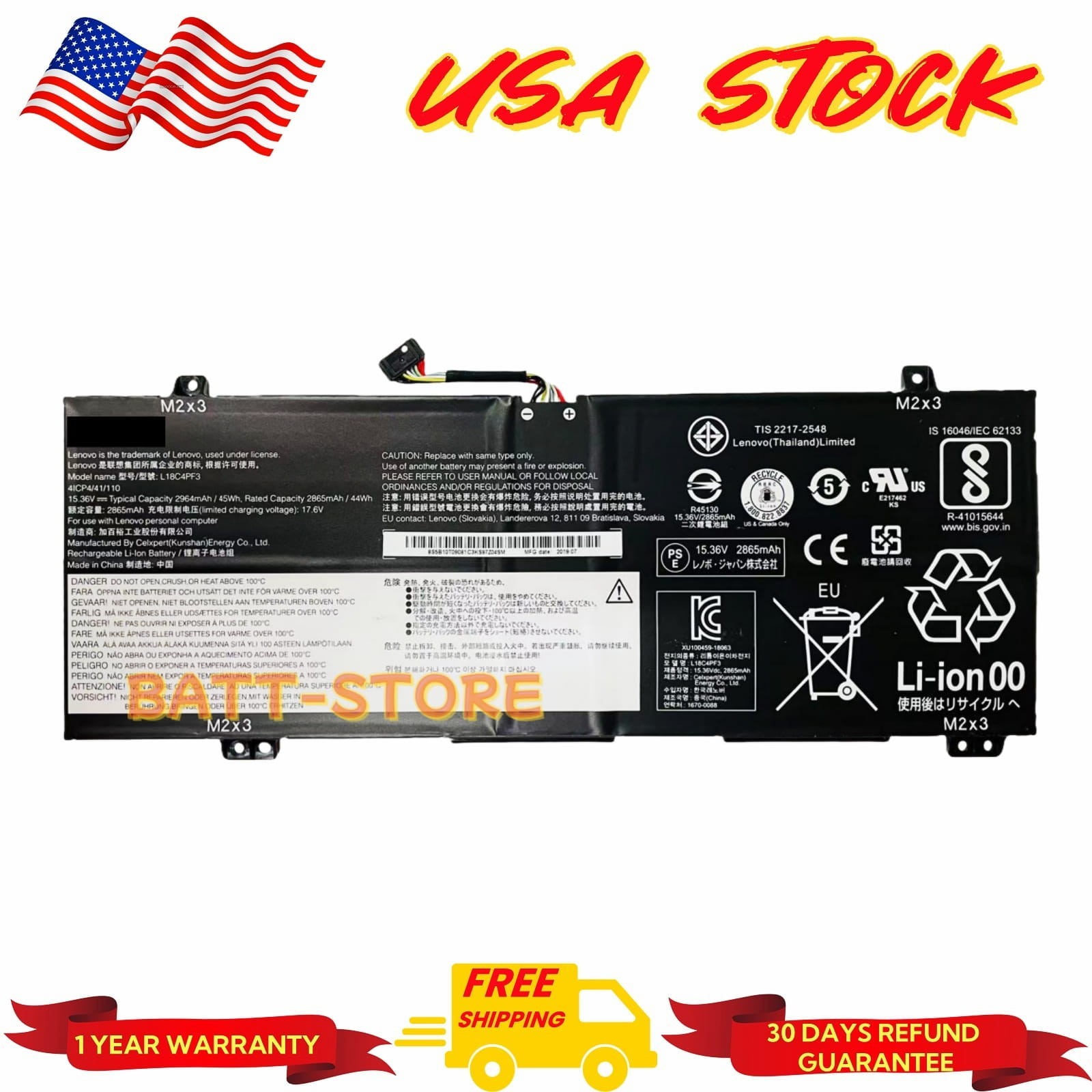 L18C4PF3 L18M4PF3 L18C4PF4 Genuine Battery For Lenovo Ideapad Flex-14API 14IWL