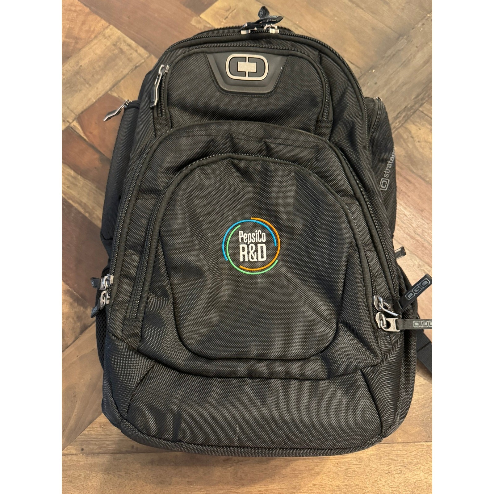 OGIO Stratagem Laptop Backpack Black PepsiCo R&D Embroidered Tech Bag