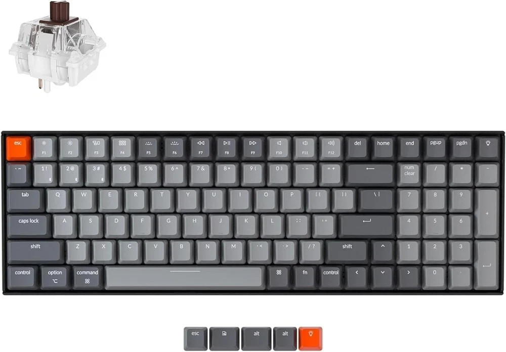 K4 96% Layout 100 Keys Wireless Bluetooth 5.1/Wired USB Mechanical Gaming Key...