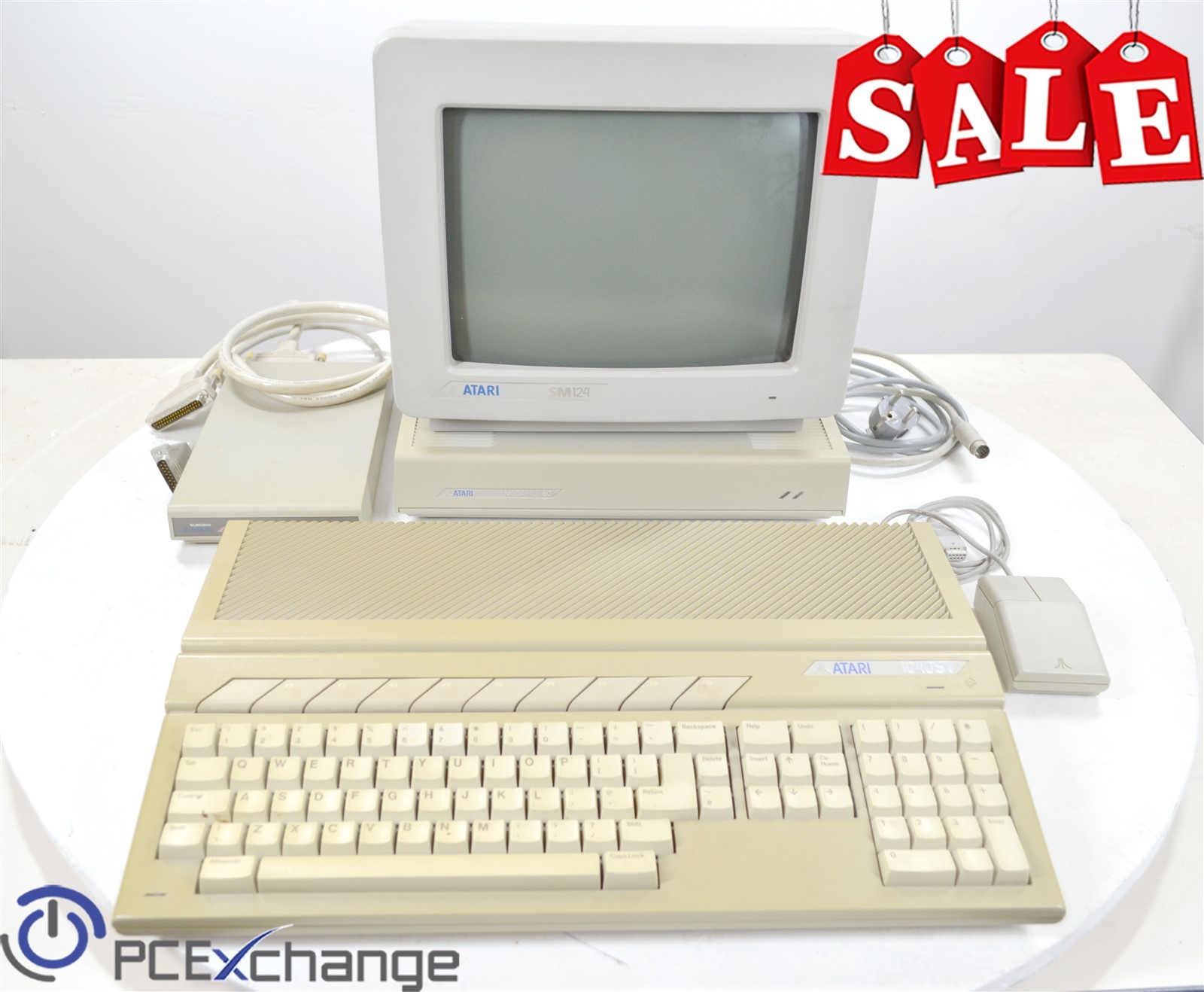 Atari 1040ST Computer System SM124 Monitor Megafile 60 SLMC804 Bundle W/ Boxes