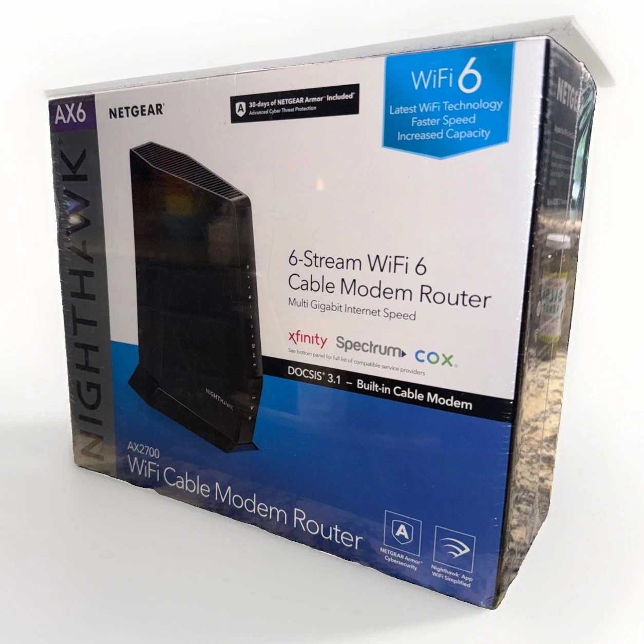 NETGEAR Nighthawk CAX30 AX2700 WiFi 6 Cable Modem Router DOCSIS 3.1 Sealed New