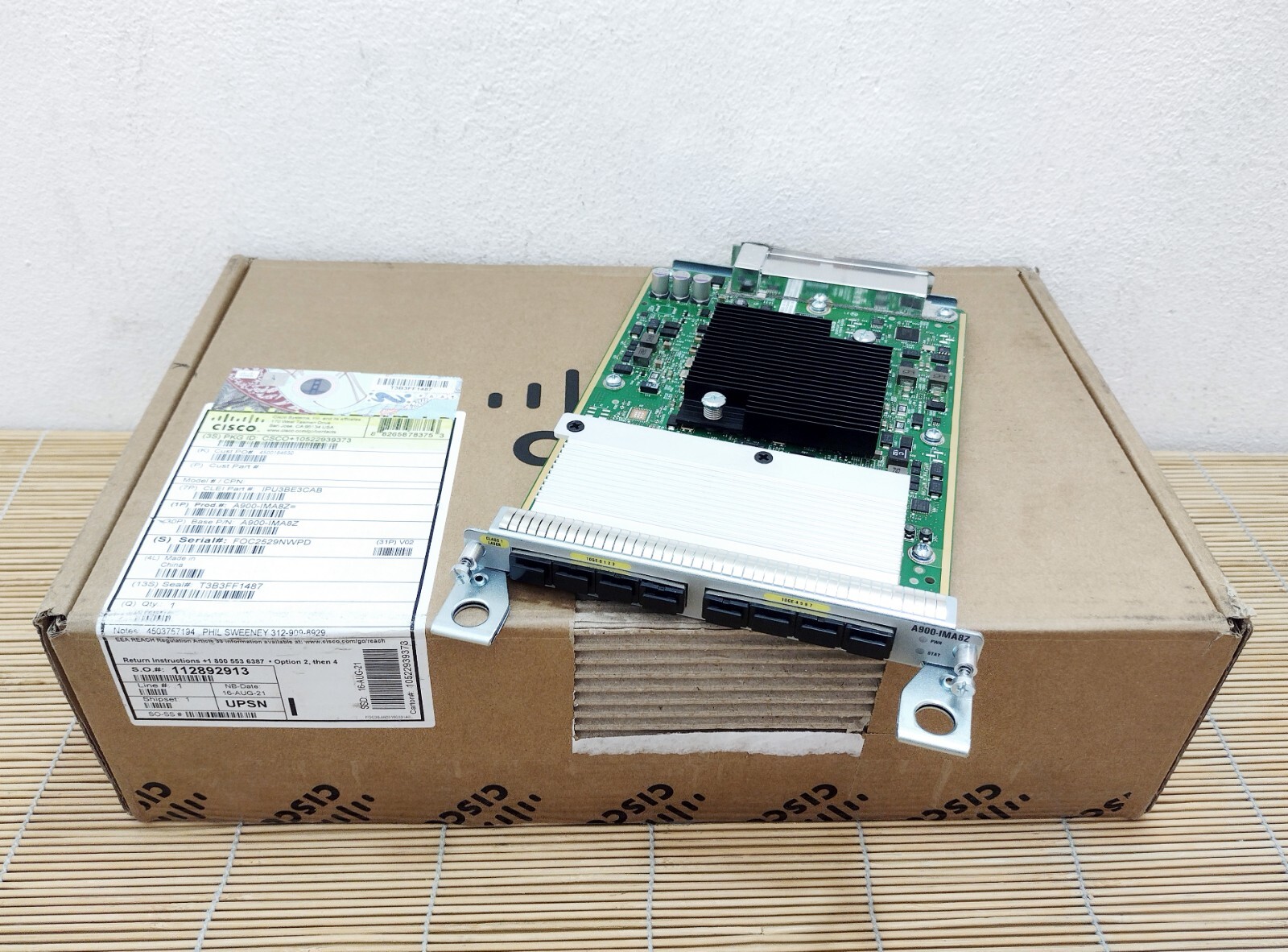 New Cisco A900-IMA8Z ASR 900 8-Port 10GE SFP+ Interface Module New Open Box