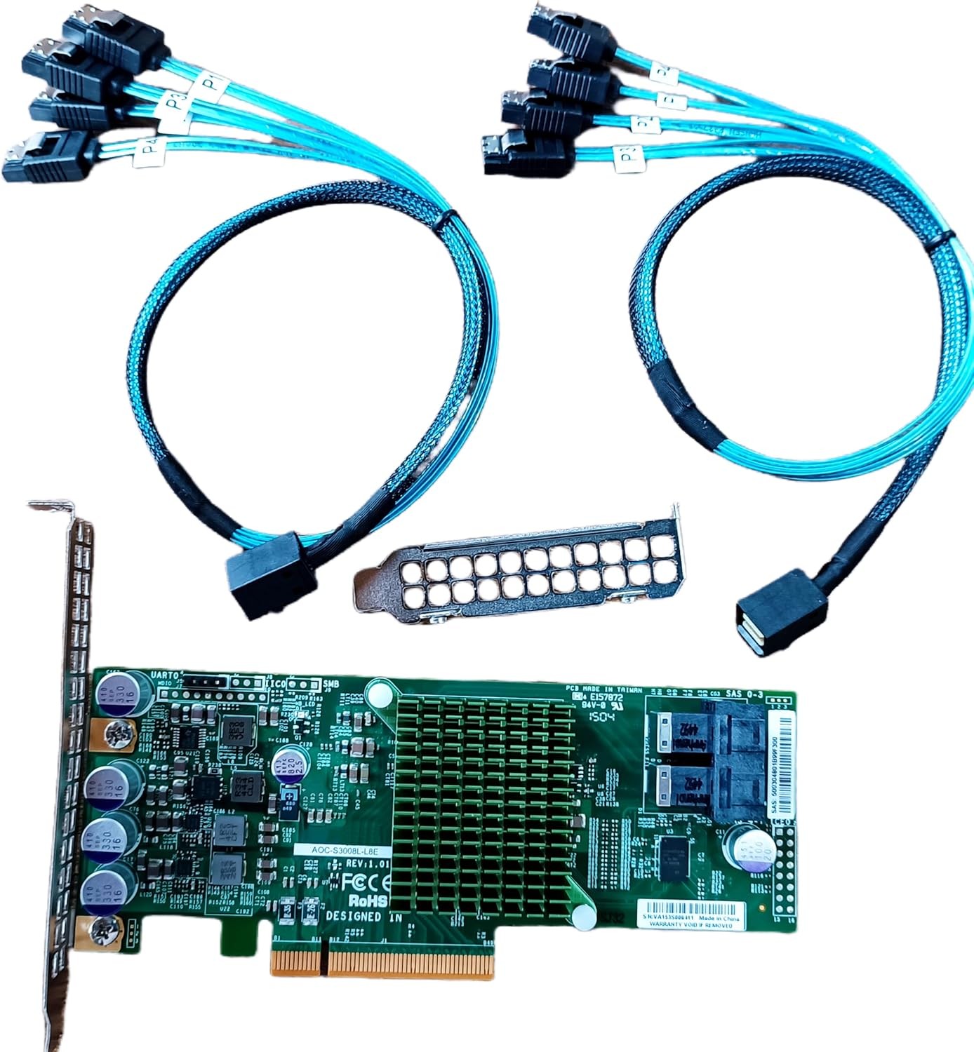 9300-8i LSI3008 AOC-S3008L-L8E HBA 8-Port 12Gb PCIe 3.0 IT Mode 2* 8643 SAS SATA