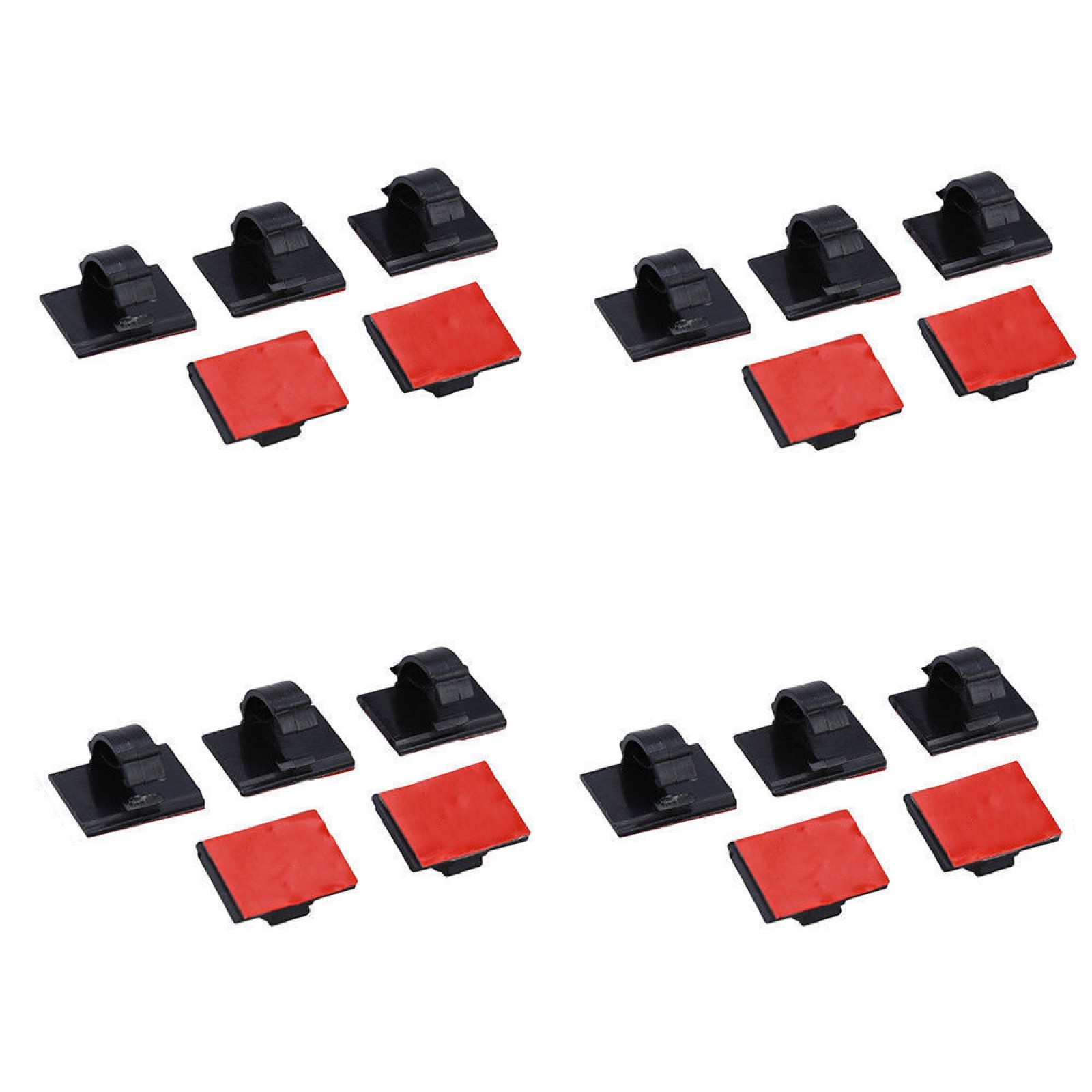 20 Pack Self-Adhesive Wire Tie Cable Clamp Clip Holder For Car Dash Camera