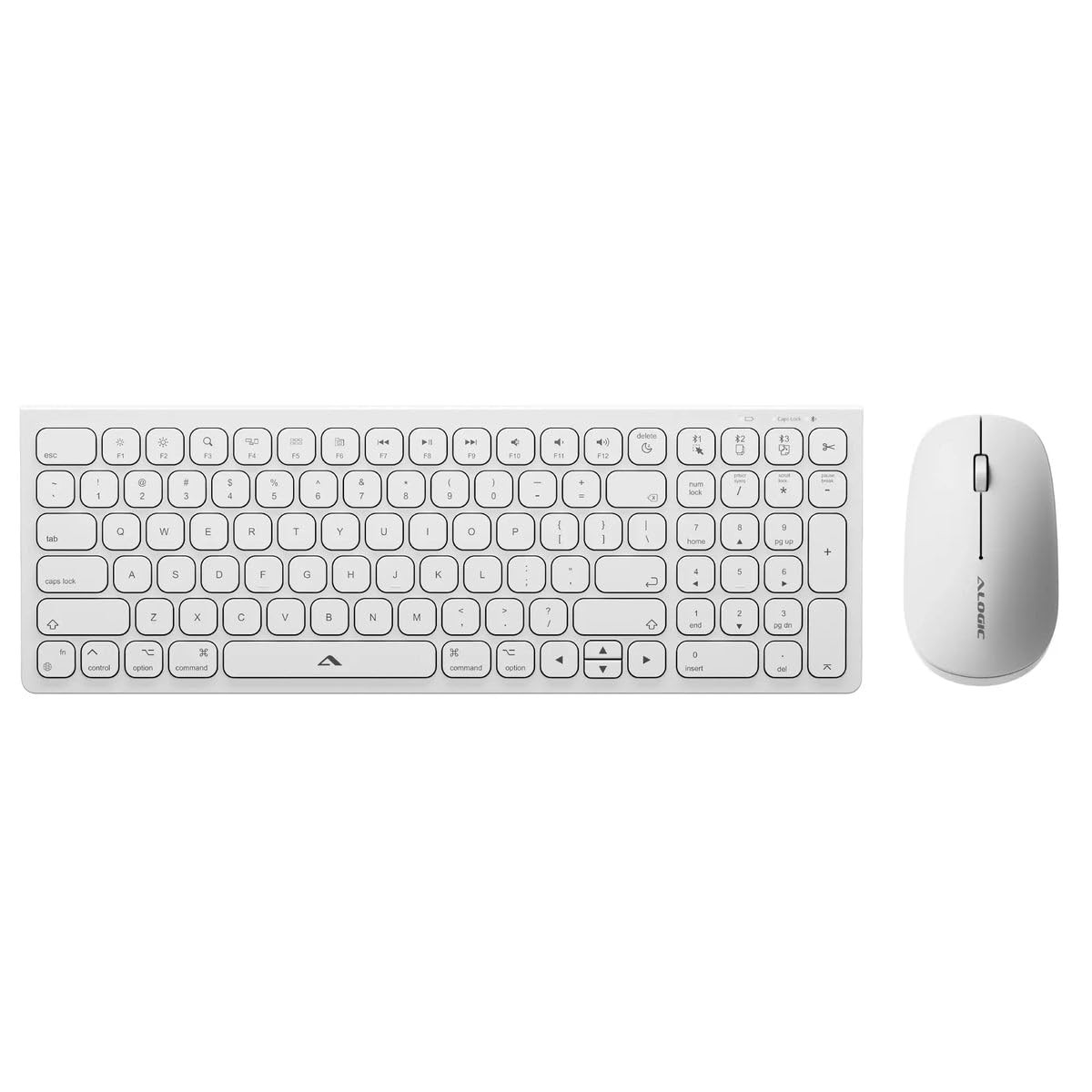 ALOGIC ECHELON COMPACT USB-C RECHARGEABLE BLUETOOTH KEYBOARD FOR US WIN (WHITE)