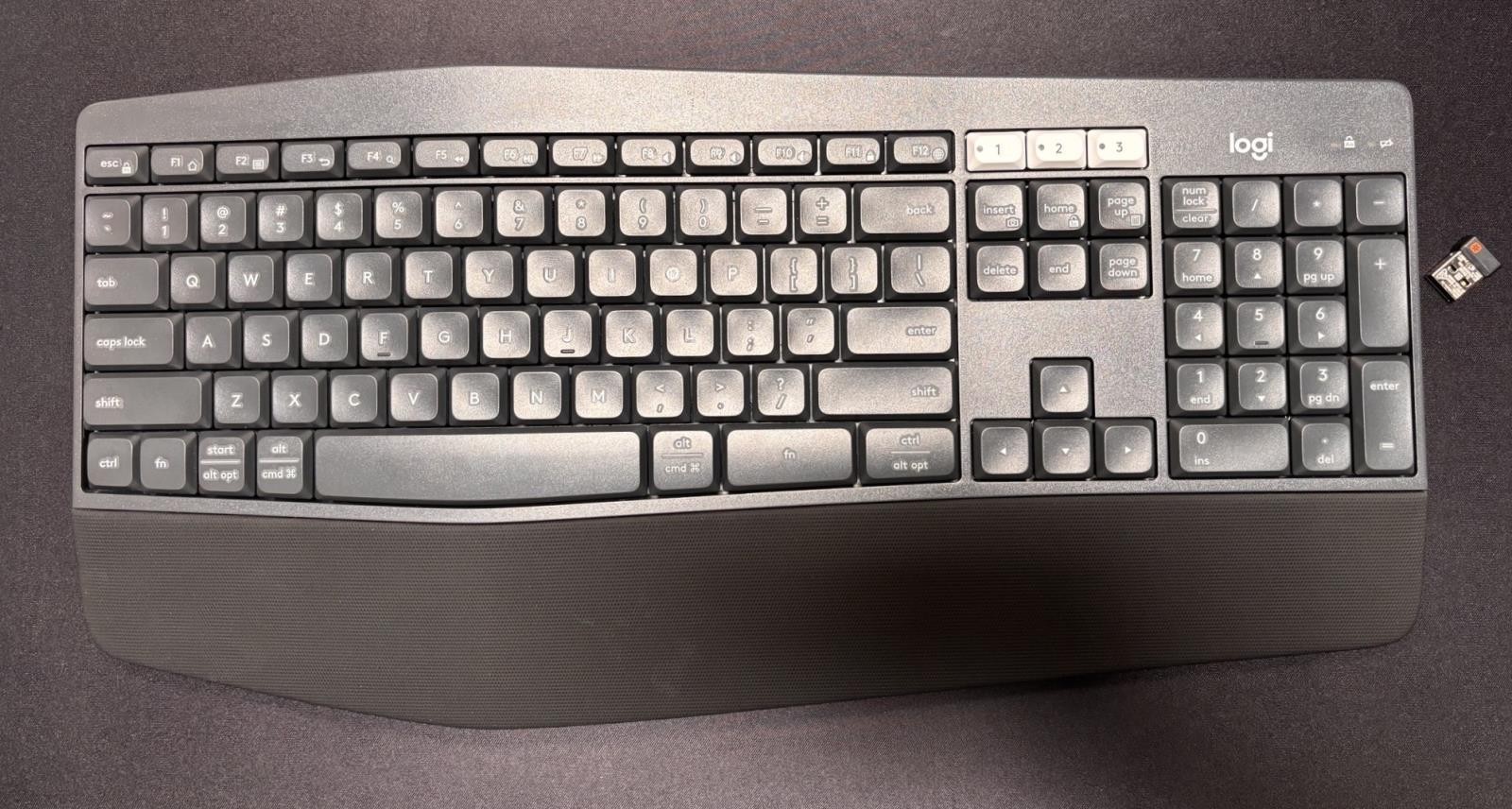 Logitech K850 Wireless Bluetooth Keyboard, USB Unifying Receiver included, Black